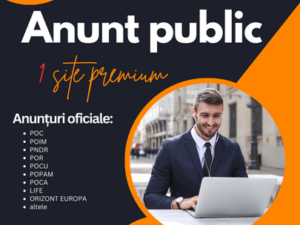 Publicare anunțuri oficiale pentru proiecte finanțate europene pe 1 site premium.